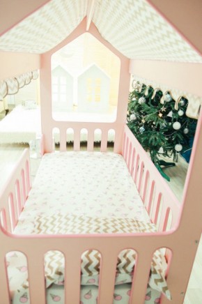Кровать-домик без ящика 800*1600 (Розовый) в Надыме - nadym.ok-mebel.com | фото 3