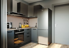 Кухня угловая Антрацит 2200х1000 (Стол. 38мм) в Надыме - nadym.ok-mebel.com | фото