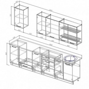 Кухонный гарнитур Антрацит 2800 (Стол. 38мм) в Надыме - nadym.ok-mebel.com | фото 3