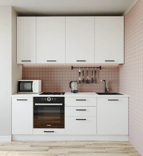 Кухонный гарнитур Белый Глянец 2200 h950 (Стол. 38мм) в Надыме - nadym.ok-mebel.com | фото