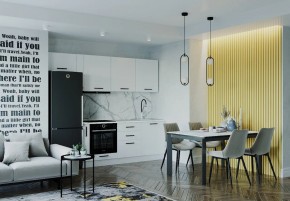 Кухонный гарнитур Белый Глянец 2550 (Стол. 26мм) в Надыме - nadym.ok-mebel.com | фото