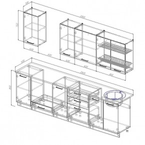 Кухонный гарнитур Бланка 2800 (Стол. 26мм) в Надыме - nadym.ok-mebel.com | фото 2