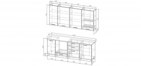 Кухонный гарнитур Санторини 2200 h 950 (Стол. 26мм) в Надыме - nadym.ok-mebel.com | фото 2