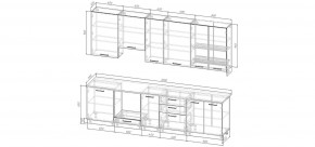 Кухонный гарнитур Санторини 3000 h950 (Стол. 38мм) в Надыме - nadym.ok-mebel.com | фото 2