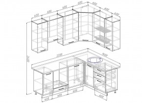 Кухонный гарнитур угловой Дели 2200*1600 (Стол. 38мм) в Надыме - nadym.ok-mebel.com | фото 2