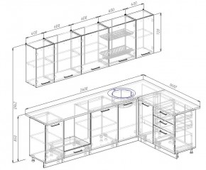 Кухонный гарнитур угловой Графика 2600х1600 (Стол. 38мм) в Надыме - nadym.ok-mebel.com | фото 2