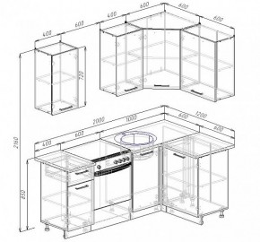 Кухонный гарнитур угловой Изумруд 2000х1200 (Стол. 38мм) в Надыме - nadym.ok-mebel.com | фото 2