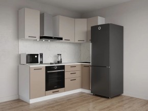 Кухонный гарнитур угловой Каппучино 2200*1000 (Стол. 38мм) в Надыме - nadym.ok-mebel.com | фото