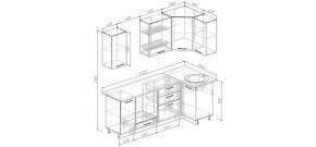 Кухонный гарнитур угловой Капри 2200х1000 (Стол. 26мм) в Надыме - nadym.ok-mebel.com | фото 2