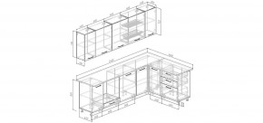Кухонный гарнитур угловой Капри 2600х1600 (Стол. 38мм) в Надыме - nadym.ok-mebel.com | фото