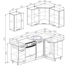 Кухонный гарнитур угловой Латте 2000х1200 (Стол. 38мм) в Надыме - nadym.ok-mebel.com | фото 2