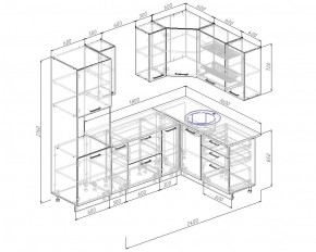 Кухонный гарнитур угловой Латте 2400х1600 (Стол. 38мм) в Надыме - nadym.ok-mebel.com | фото 2