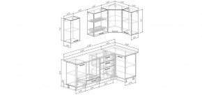 Кухонный гарнитур угловой Санторини 2200*1000 (Стол. 26мм) в Надыме - nadym.ok-mebel.com | фото 2