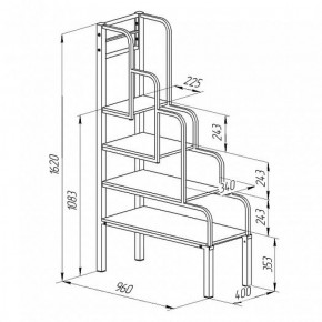 Лестница для металлических кроватей (Черный/Венге) в Надыме - nadym.ok-mebel.com | фото 2