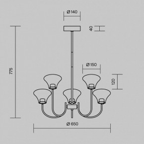 Люстра на штанге Maytoni Dynasty MOD402PL-L20BS3K в Надыме - nadym.ok-mebel.com | фото 6