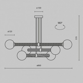 Люстра на штанге Maytoni Teatro MOD287PL-06BS в Надыме - nadym.ok-mebel.com | фото 3