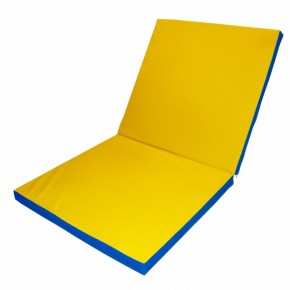 Мат гимнастический 2х1х0,1м складной цв. синий-желтый в Надыме - nadym.ok-mebel.com | фото