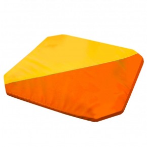 Мат гимнастический 1,3x1,3x0,05м складной скошенные углы цв.оранжевый-желтый в Надыме - nadym.ok-mebel.com | фото