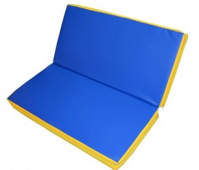 Мат гимнастический 1х1х0,08м складной цв. синий-желтый в Надыме - nadym.ok-mebel.com | фото