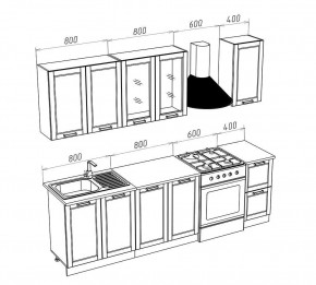 МИЛАНО Кухонный гарнитур 2,0 м Компоновка №1 (Орех) в Надыме - nadym.ok-mebel.com | фото 3