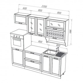 МИЛАНО Кухонный гарнитур 2,2 м Компоновка №3 (Орех) в Надыме - nadym.ok-mebel.com | фото 2