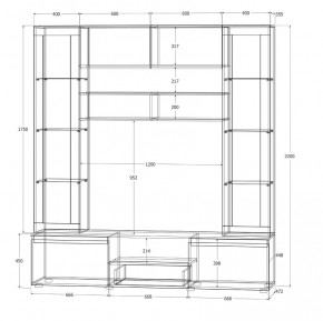 Модульная система Лиана (Дуб Крафт белый/Артвуд темный) в Надыме - nadym.ok-mebel.com | фото 11