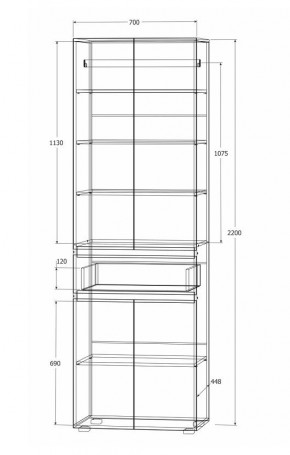 Модульная система Лиана (Дуб Крафт белый/Артвуд темный) в Надыме - nadym.ok-mebel.com | фото 8