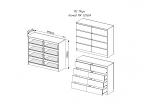 МОРИ МК 1200.8 Комод (графит) в Надыме - nadym.ok-mebel.com | фото 3