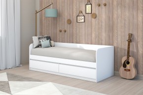 МС "Хилтон" Кровать 0,8 (Белый текстурный) в Надыме - nadym.ok-mebel.com | фото 3