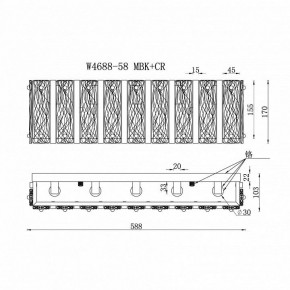 Накладной светильник iLamp Panorama W4688-58 MBK+CR в Надыме - nadym.ok-mebel.com | фото 2