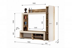 НИКОЛЬ Гостиная (Дуб крафт серый/софт айвори) в Надыме - nadym.ok-mebel.com | фото 2