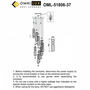 Подвесная люстра Omnilux Vepri OML-51806-37 в Надыме - nadym.ok-mebel.com | фото 9