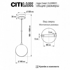 Подвесной светильник Citilux Адам Смарт CL228B011 в Надыме - nadym.ok-mebel.com | фото 5