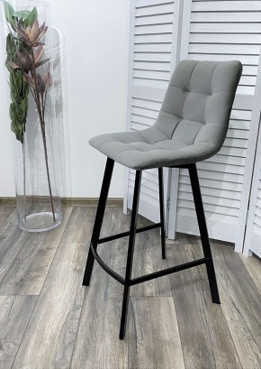Полубарный стул CHILLI-QB SQUARE светло-серый #26, велюр / черный каркас (H=66cm) М-City в Надыме - nadym.ok-mebel.com | фото 2