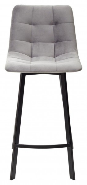 Полубарный стул CHILLI-QB SQUARE светло-серый #26, велюр / черный каркас (H=66cm) М-City в Надыме - nadym.ok-mebel.com | фото 3