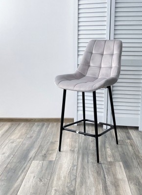 Полубарный стул ХОФМАН, цвет H-09 Светло-серый, велюр / черный каркас H=63cm М-City в Надыме - nadym.ok-mebel.com | фото 2