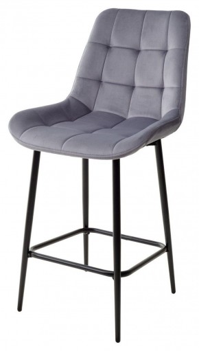 Полубарный стул ХОФМАН, цвет H-14 Серый, велюр / черный каркас H=63cm М-City в Надыме - nadym.ok-mebel.com | фото