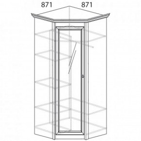 Шкаф угловой №641 "Флоренция" Фасад глухой (угол 871*871) Дуб оксфорд в Надыме - nadym.ok-mebel.com | фото 2