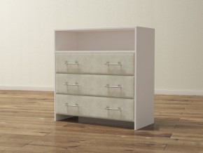 PROxSON Комод Varna (ЛДСП Белая+ткань Белый/Savana Milk (молочный)) 90x40 в Надыме - nadym.ok-mebel.com | фото