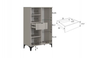 РИЧ Комод 2 со стеклом в Надыме - nadym.ok-mebel.com | фото 3