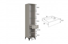 РИЧ Шкаф однодверный со стеклом в Надыме - nadym.ok-mebel.com | фото 3