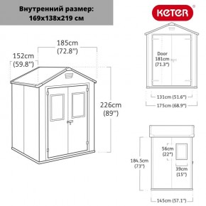 Сарай Манор 6*5 TWF (два окна на фасаде) MANOR 6x5 DD (two windows at the front) в Надыме - nadym.ok-mebel.com | фото 2