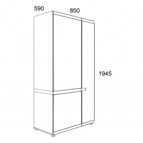 Шкаф 2D/TYP 20A, LINATE ,цвет белый/сонома трюфель в Надыме - nadym.ok-mebel.com | фото 3