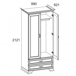 Шкаф 2DG2S, TIFFANY, цвет вудлайн кремовый в Надыме - nadym.ok-mebel.com | фото 3