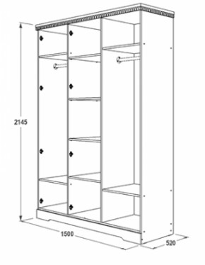 Шкаф 3-х дверный для одежды и белья Ольга-12 ЛДСП в Надыме - nadym.ok-mebel.com | фото 2