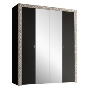 Шкаф 4-х дв. (с зеркалами)  Premium черная/серебро (ТФШ1/4(П) в Надыме - nadym.ok-mebel.com | фото