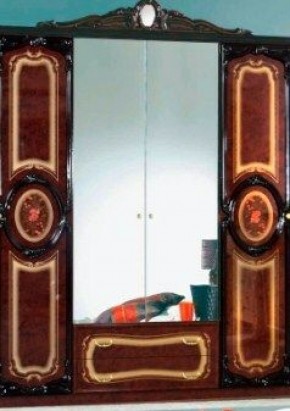 Шкаф 4-х дверный с зеркалами (01.144) Роза (могано) в Надыме - nadym.ok-mebel.com | фото