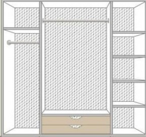 Шкаф 4-х дверный с зеркалами (02.144) Рома (беж) в Надыме - nadym.ok-mebel.com | фото 2
