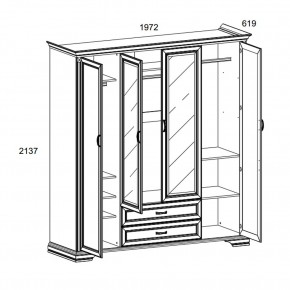 Шкаф 4D2S Z , MONAKO, цвет Сосна винтаж в Надыме - nadym.ok-mebel.com | фото