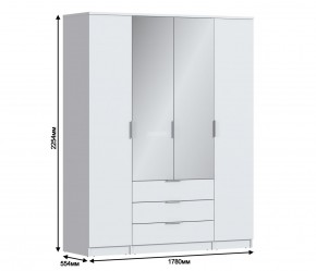 Шкаф 4х дверный с зеркалами Николь СБ-2595/1 (Белый) в Надыме - nadym.ok-mebel.com | фото 3